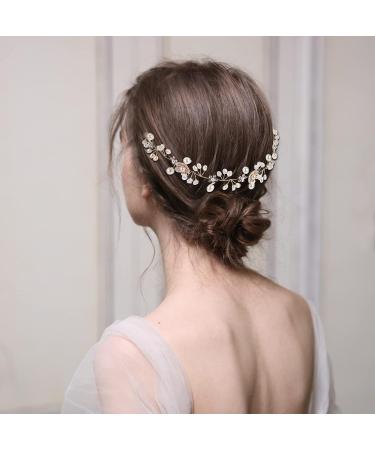 Sightor Rosegold Bridal Headband - Crystal Pearl Rhinestone Hair Jewelry for Bride & Bridesmaids - Buy Online on GoSupps.com