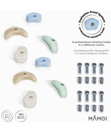 Mamoi Climbing Handles - Via Ferrata for Climbing Walls | Kids Climbing Handles | 4/8 Piece Boulder Stones | CE Certified | Made in EU - Buy Online on GoSupps.com