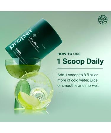 Proper The Greens Daily Boost Organic Greens Powder. Whole Food Apple Flavour Veggie Powder Superfood with Wheatgrass Spirulina Chlorella Probiotics. Daily Drink Mix for Wellness and Digestion 30 Servings - Buy Online on GoSupps.com