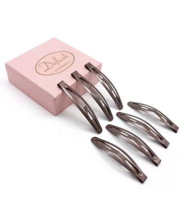 Dofash 12PCS Large Brown Hair Snap Clips | Metal Barrettes for Women | Simple Basic Hair Accessories - 2.36IN/6CM - Buy Online on GoSupps.com