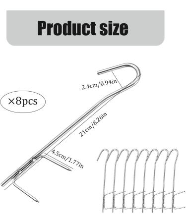 Cyiou 8-Piece Stainless Steel Meat Hooks | Reusable Grilling & Smoked Fish Hooks for Perfect Results - Buy Online on GoSupps.com