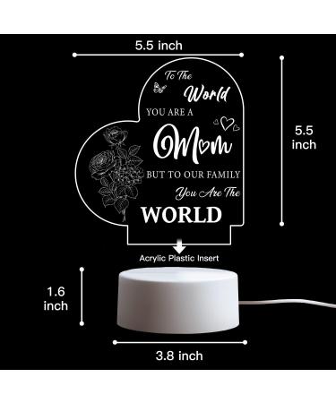 Engraved Mum Birthday Night Light - Touching Gift from Daughter/Son - Mum Birthday Lamp - Buy Online on GoSupps.com