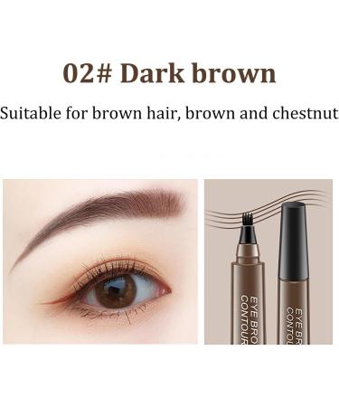 4 Point Eyebrow Pencil 4 Point Eyebrow Marker Pencil - Eyebrow Marker Black For Nature Simulation Wild Eyebrows Quick Dry Long Wear No Smudge Dark Brown - Buy Online on GoSupps.com