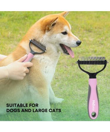 Mydaisy Dog & Cat Brush for Long-Haired Undercoats | Best Underwool & Subfell Dog Comb - Pink - Buy Online on GoSupps.com