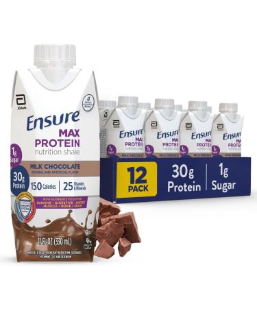Ensure Plus Nutrition Shake 24 Count With 16 Grams of Protein Meal Replacement & Max Protein Milk Chocolate Nutrition Shake 30g Protein 1g Sugar 4g Comfort Fiber - Buy Online on GoSupps.com