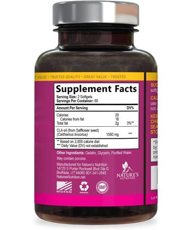 CLA 560mg Extra Strength Weight & Lean Muscle Support Supplement - Made in USA - Non-GMO - 120 Softgels - Buy Online on GoSupps.com