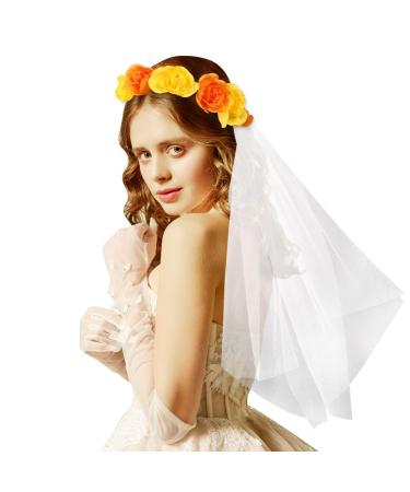 Hair ripening with veil bachelor casting veil boho crown veil brew shower veil for wedding party party beach vacation photography