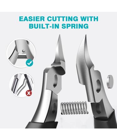 RONAVO Nail Clipper - Professional Ingrown Toenail Treatment Tool for Thick Nails - Heavy Duty Toe Nail Clippers for Men & Elderly - Large Scissors for Seniors/Women/Men(Black) - Buy Online on GoSupps.com