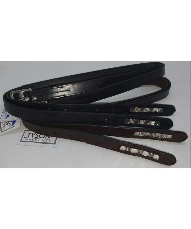 Children stirrup string leather glittering Big Liz Brown Black 100 110 120 cm straps numbered Tysons (120 cm dark brown) 120 cm dark brown