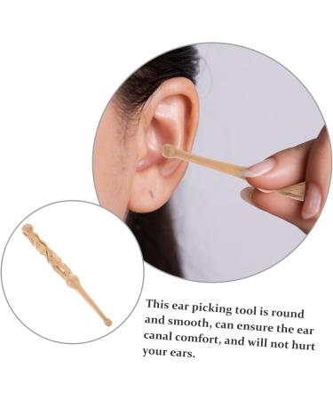 Mikinona Wood Ear Cleaner Tool Portable Earwax Removal Durable Wood Carved Design for Wax Cleaning Ear Care for Home Use - Buy Online on GoSupps.com