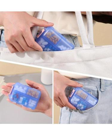 Travel Pill Organizer with 560 Labels - Small 10 Compartment Medicine Box | Essential Travel Kit (Gray - Buy Online on GoSupps.com