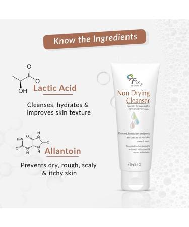 F.ixde rm Non-Drying Cleanser | pH Balanced Soap-Free & Pore-Refining | Dermatologist Tested Face Exfoliator - 60g | Non-Comedogenic & Non-Irritating - Buy Online on GoSupps.com