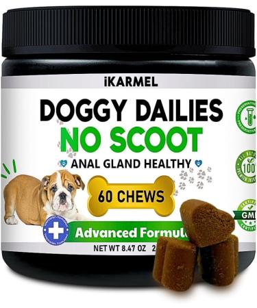 Doggy Dailies Anal Gland Support Chews | No Scoot Supplements with Pumpkin | Vet-Formulated for Dog Digestion | 60 Chews - Buy Online on GoSupps.com