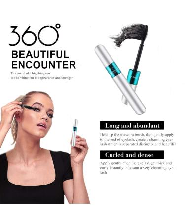 QIC 2 in 1 4D Dual Brush Silk Fiber Lash Mascara - Waterproof, Smudge-Proof & Hypoallergenic - Thickening, Lengthening & Long-Lasting - Very Black Eyelash Curling Formula - Buy Online on GoSupps.com