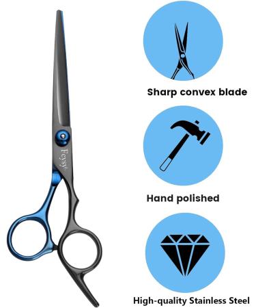 FCYSY Professional Hairdressing Scissors Thinning Shears Set - 10Pcs Salon Hair Cutting Kit for Women and Men - Blueblack - Buy Online on GoSupps.com