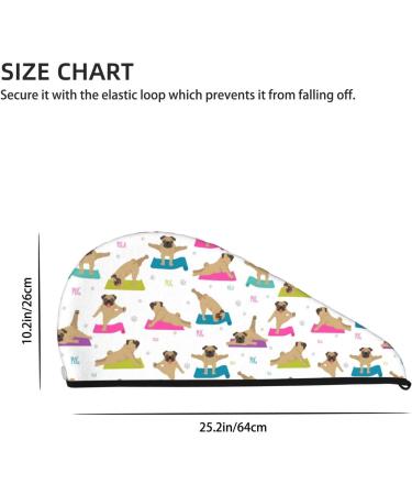 Hair Towel Wrap - Quick Drying Hair Turban with Button | Yoga Dogs Poses Design - Buy Online on GoSupps.com