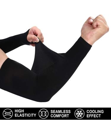 UPF 50 Cooling Compression Arm Sleeve for Men and Women - Black - Buy Online on GoSupps.com