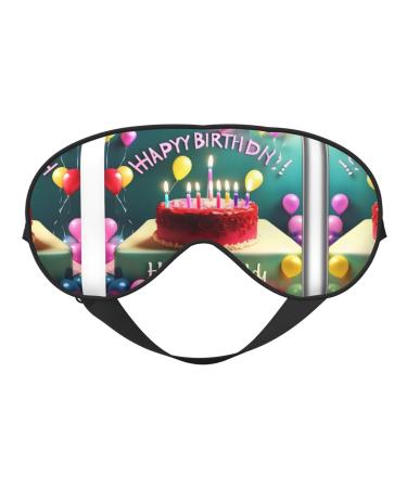 Happy Birthday Beautiful Eye mask Soft Elastic and Adjustable Nighttime Comfort Sleeping mask Suitable for Both Men and Women Black