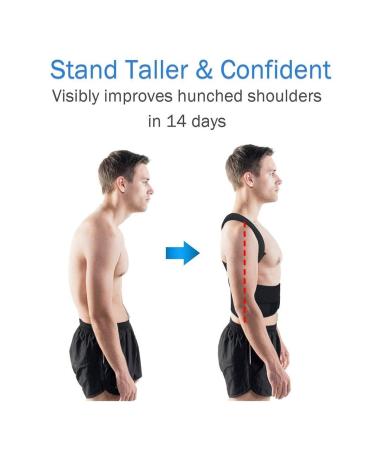 Adjustable Posture Corrector Back Support Shoulder Lumbar Brace Support Corset Back Belt for Men Dropshipping (Black M) lofty ambition - Buy Online on GoSupps.com