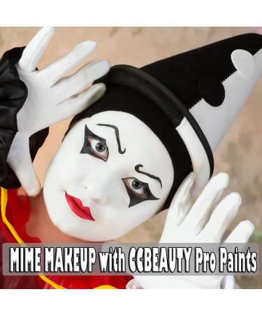 CCbeauty Clown Makeup Kit - Professional Face Paint & Brushes for Halloween SFX Cosplay | Clown White + Black + Red - Buy Online on GoSupps.com
