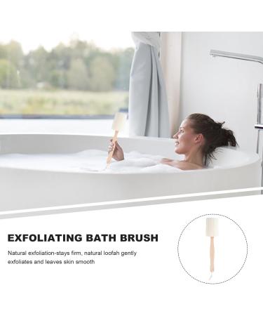 Yardwe Luffa Bath Brush - Long Wooden Handle Back Brush for Exfoliating & Shower - Natural Cucumber Sponge for Body Care - Buy Online on GoSupps.com