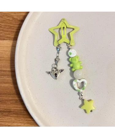 xbiez Y2K Beads Pendant Star Shape Hair Clip Summer Hair Clip for Woman Girls Taking Photo Bangs Hair Barrettes Anti-slip Pink - Buy Online on GoSupps.com
