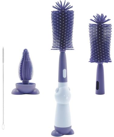 Clundoo Baby Bottle Brush Set | 3-in-1 BPA-Free Bottle & Nipple Cleaner | Soft Brushes for Baby Bottles Blue - Buy Online on GoSupps.com