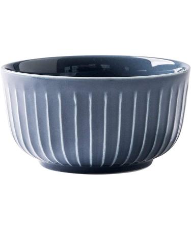Nordic Household Bowl Instant Noodle Ceramic Large Soup Bowl Double Ear Bowl Noodle Bowl Tableware for Catering and Home Kitchenware (Color : Blue Size : 11.2 * 11.2 * 6CM) 11.2*11.2*6CM Blue