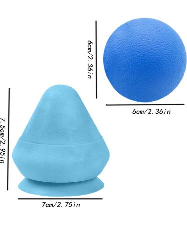 Eruceky Two-Part Trigger Point Presser Massager Set - Fascia Ball with Suction Cup for Muscle Pain Relief in Back Neck Arms & Shoulders - Blue - Buy Online on GoSupps.com