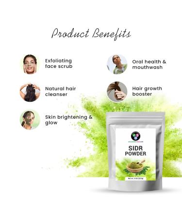 ABC Sidr Powder for Hair and Skin Handpicked Sidr Leaves Powder 227g (Pack of 1) - Buy Online on GoSupps.com