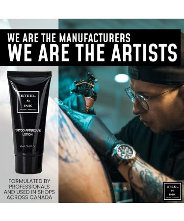 Steel n Ink Tattoo Aftercare Lotion - 60ml Unscented Vegan Tattoo Cream for Healing Fresh Tattoos - Buy Online on GoSupps.com