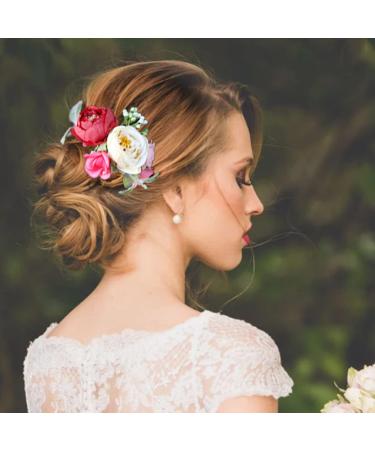 Fangsen Silver Wedding Roses Flower Hair Comb - Bridal Floral Hair Clip for Women and Girls - Buy Online on GoSupps.com