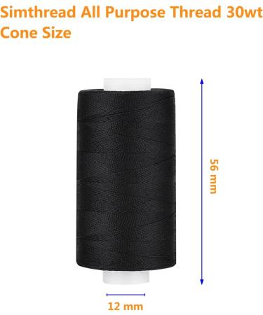Simthread All Purpose Polyester Thread - 400 Yards - White and Black - Pack of 2 - Buy Online on GoSupps.com