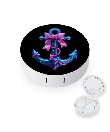Anchor Contact Lens Case with Mirror Portable Cute Eye Contact Lens Box Travel Kit