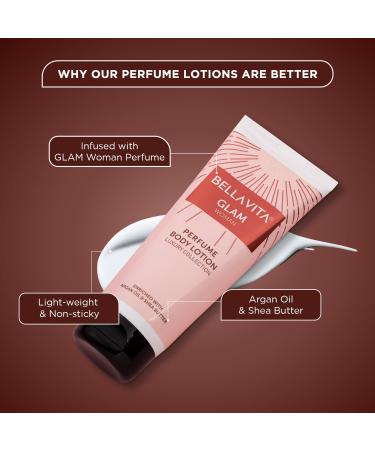 Bella Vita Luxury Glam Perfume Body Lotion - Nourishing & Hydrating with Argan Oil & Shea Butter | 200ml for Soft Supple Skin - Buy Online on GoSupps.com