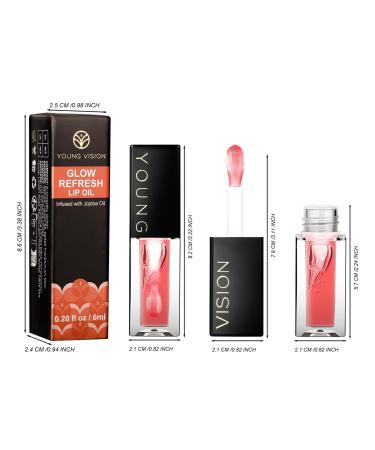 YOUNG VISION Lip Glow Oil - Nourishing Lip Gloss with Jojoba Seed Oil for Moisturizing & Plumping International Shipping Available - Buy Online on GoSupps.com
