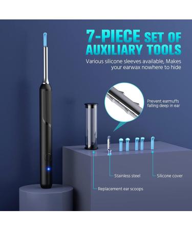 Earnza 1080P Ear Cleaner Camera Kit - Otoscope with Light, 8 Pcs Ear Pick Set for Adults - iPhone, iPad, Android Compatible - Black - Buy Online on GoSupps.com