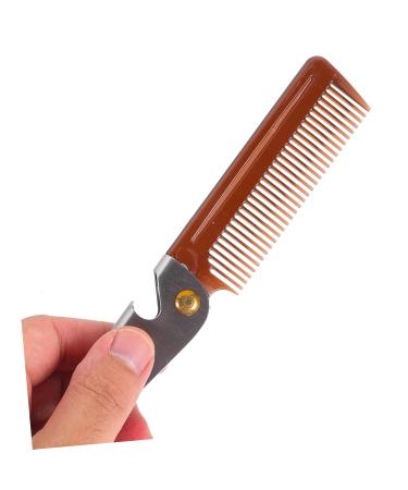 Frcolor Foldable Hair Comb & Beard Brush - Portable Stainless Steel Grooming Tool for Men | Salon Quality & Travel-Friendly - Buy Online on GoSupps.com