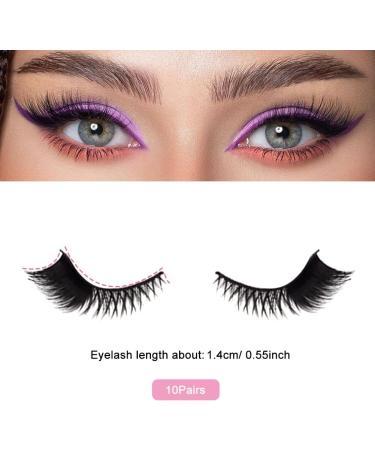 Modonghua False Eyelashes 10pair Cat Eye Lashes Natural Look Fluffy Eye Lashes Eyelashes for Makeup Strip False Lashes Fox Eye Lashes(size:1.4cm) - Buy Online on GoSupps.com
