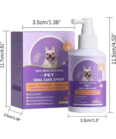 Pet Oral Spray Clean Teeth Pet Mouth Spray Teeth Cleaning Spray for Dogs & Cats Pet Breath Freshener Spray Care Cleaner Targets Tartar & Plaque Eliminate Bad Breath (3PCS) - Buy Online on GoSupps.com