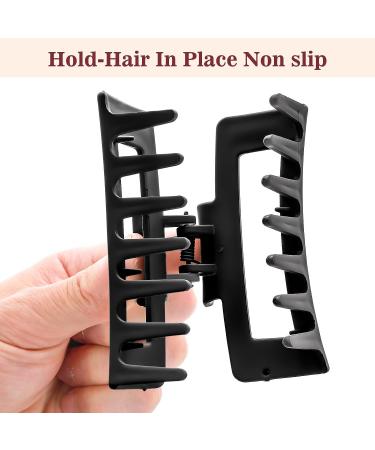2 Pack Matte Square Claw Clips 3.5 Inch Medium Hair Clamps - Non-slip & Fashionable Hair Accessories for Women and Girls - Buy Online on GoSupps.com