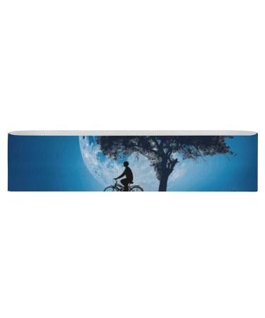 Resistance Bands Exercise Bands Man Riding Bike at Night Printed Elastic Band Leg Bands Resistance Fitness Bands Fabric Resistance Bands