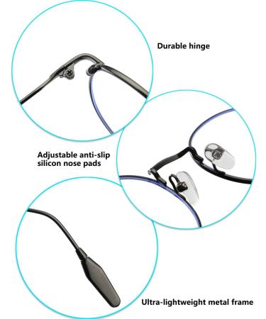Sirain Blue Light Blocking Glasses - Stylish Round Retro Eyeglasses Frame for Computer & Gaming - Non-Prescription Golden-2 - Buy Online on GoSupps.com