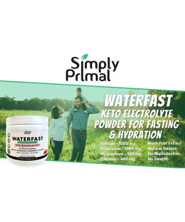 WATERFAST Monk Fruit Keto Electrolyte Powder - Strawberry Watermelon | Sugar Free Hydration & Fasting support with Pink Himalayan Salt Potassium Magnesium Calcium - International Shipping Available - Buy Online on GoSupps.com