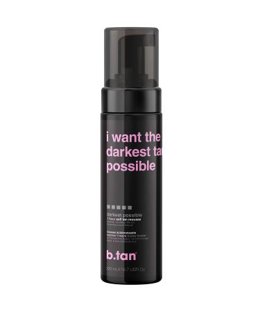 b.tan darkest self tanner | i want the darkest tan possible - 100% natural, fast, 1 hour sunless tanner mousse, no gimmicks, no fake tan smell, no added nasties, vegan, cruelty free, 6.7 fl oz