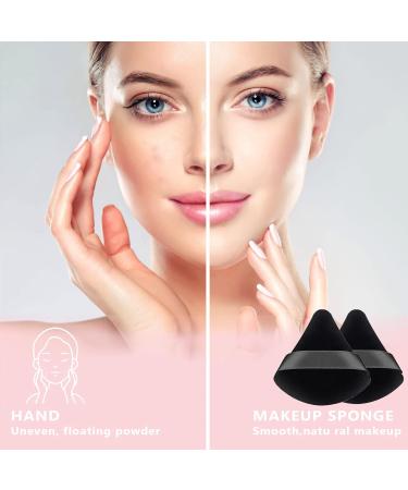 12 Pcs Powder Puff Makeup Triangle Powder Puff Soft Powder Puffs Sponge Reusable Makeup Triangle Sponges with Strap for Loose Powder Body Eyes Cosmetic Foundation Wet Dry Makeup Tool Black - Buy Online on GoSupps.com