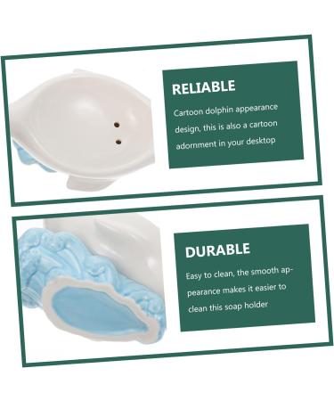 STOBAZA Dolphin Soap Dish Soapdish Soap Stand Soap Storage Rack Home Decor Bar Soap Holder Light House Decorations for Home Shower Soap Bath Sponges for Shower White Ceramics Box Animal White 22X14.5X10.5CM - Buy Online on GoSupps.com