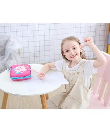 Pencil Case for Girls  3D Cute EVA Unicorn Pen Pouch Stationery Box Anti-Shock Large Capacity Multi-Compartment for School with 4 unicorn pens Unicorn2 pink - Buy Online on GoSupps.com