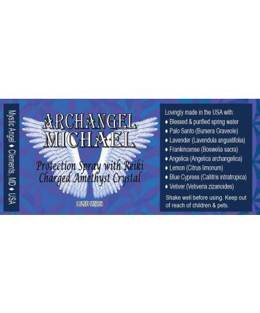 Archangel Michael Sacred Spray | Reiki Charged Amethyst | High Frequency Essential Oil Blend | Palo Santo Angelica & Blue Cypress - 2 oz - Buy Online on GoSupps.com