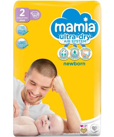Nappies Size 2 Mamia Jumbo Pack 60 + Free Baby Wipes - Convenient Bundle Deal - Buy Online on GoSupps.com
